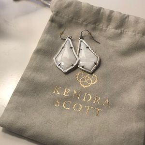 Kendra Scott silver and white earrings